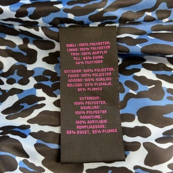 Betsey Johnson Womens Winter Coat Size L Navy Polyester Down Puffer Style - Picture 10 of 11